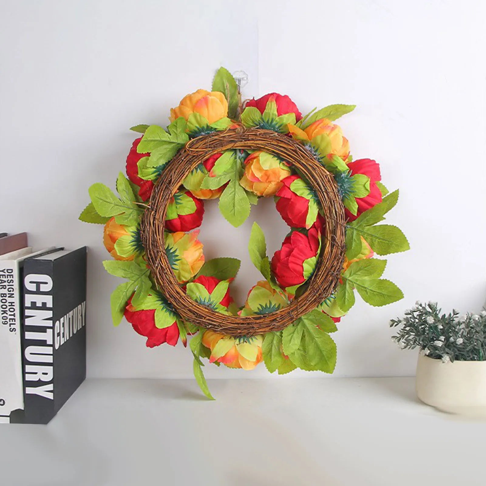 Artificial Flower Garland Front Doorhome Wedding Christmas Party Background Decor Props