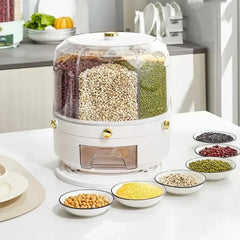 360 Degree Rotating Rice Dispenser Sealed Dry Cereal Grain Bucket Dispenser