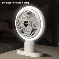 Mini USB Fan Portable Desk Fan with Light