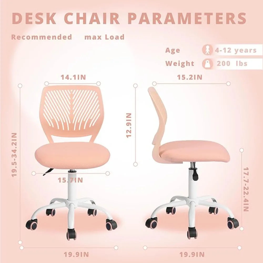 Office Chairs,360 Swivel, Low Mid PP Mesh Back Fabric Seat, Height Adjustable, Rolling Castor, Office Chairs