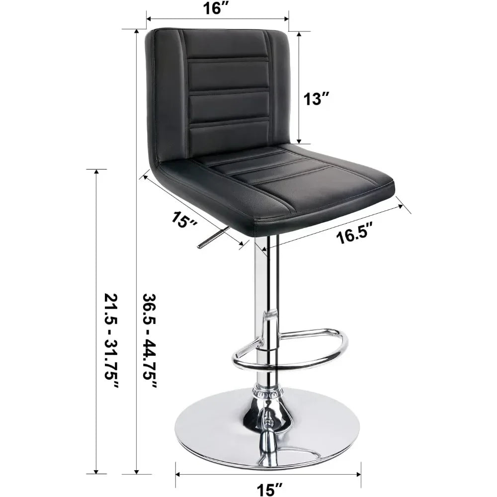 Bar Stools Set of 2, Modern Adjustable Bar Stool with Backrest Stools Home Chair Furniture