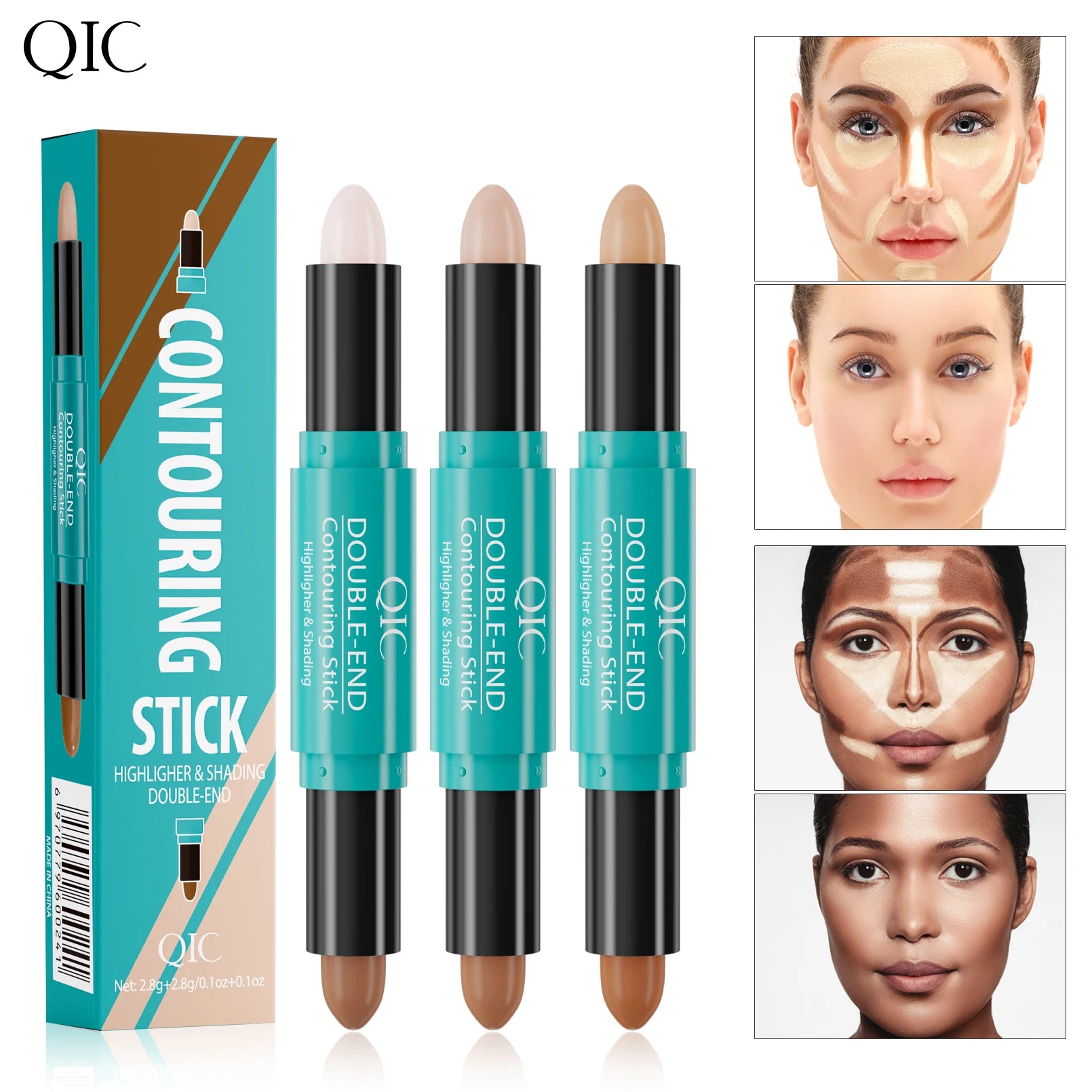 Face Foundation Concealer Pen Dark Tone Long Lasting Dark Circles Corrector Bronzer Contour Concealer Stick Cosmetic Makeup