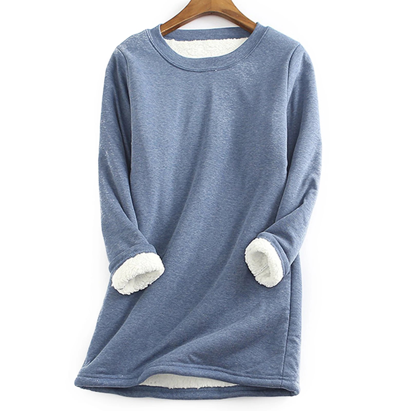 Women's Warm Fleece Top Lady Autumn Warm Sweater Suitable for Going Shopping Wear