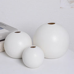 Ceramic Vase Black White Round Ball Flower Arranger Table