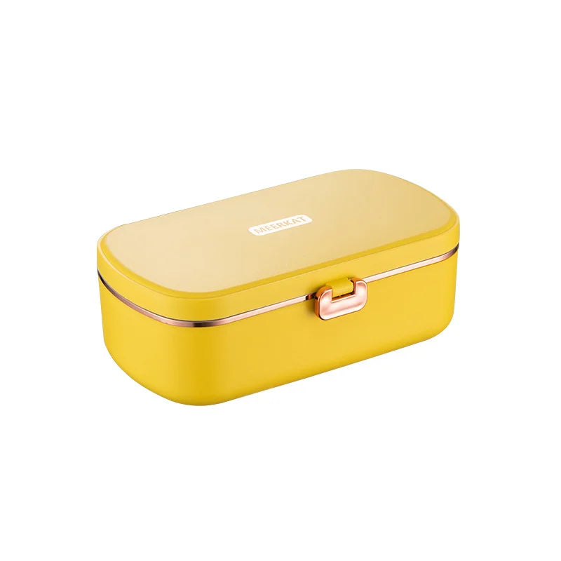 900ml Electric Lunch Box 304 Stainless Steel Food Warmer Without Water Heated Bento Box 70℃ Thermal Boxes for Office School