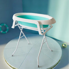 Portable Baby Bathtub with Stand Folding Bath Tub for Children Free-Standing Nonslip Indoor Shower