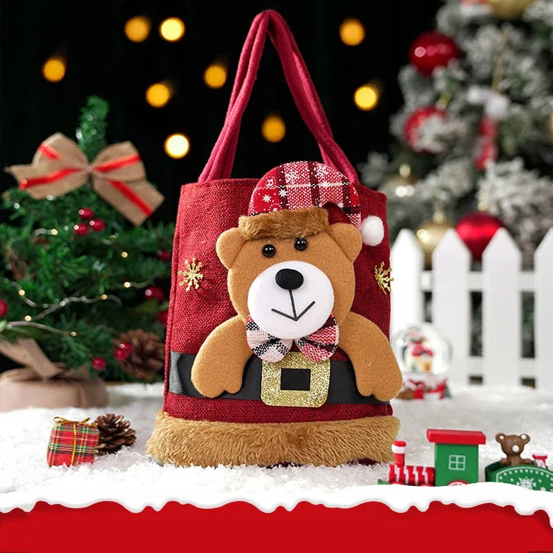 Christmas Tote Bag Snowman Bear Candy Bag