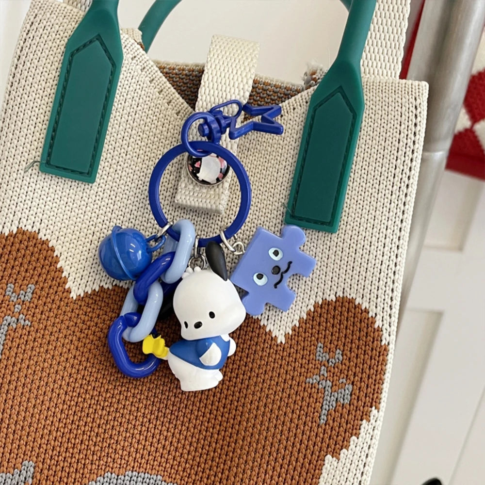 Sanrio Pochacco Keychain Y2k Pendant Holder Key Cute Anime Cartoon Chain Car Keyring Mobile Phone Bag Hanging Jewelry Kids Gifts