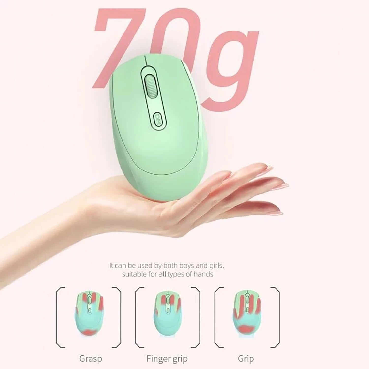 2.4G Wireless Mouse Bluetooth 5.0 Ergonomic Rechargeable Mouse