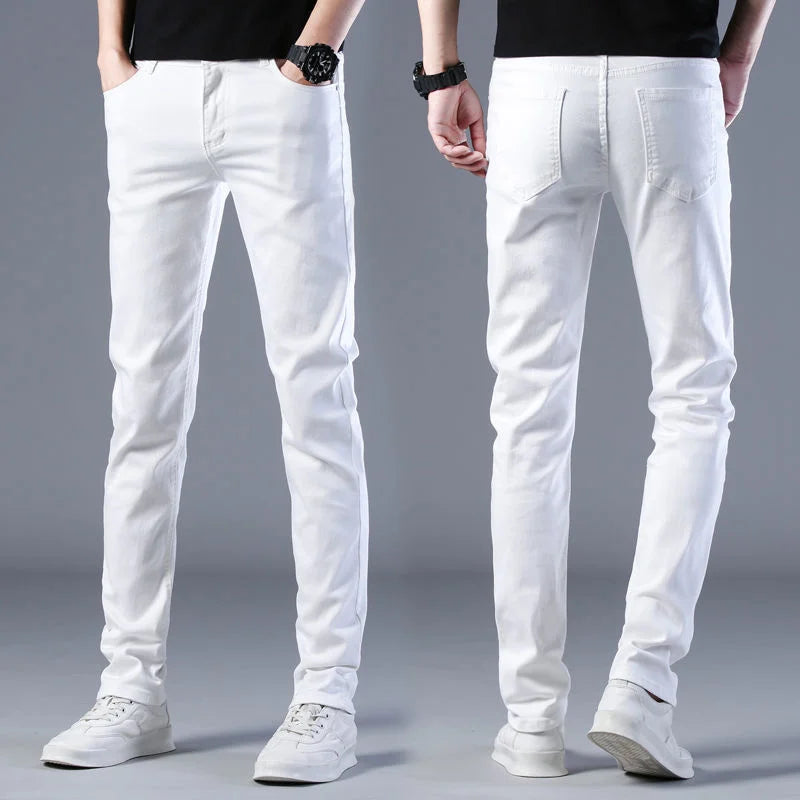 Men's Fashion Brand Elastic Slim Fit Denim Long Pants