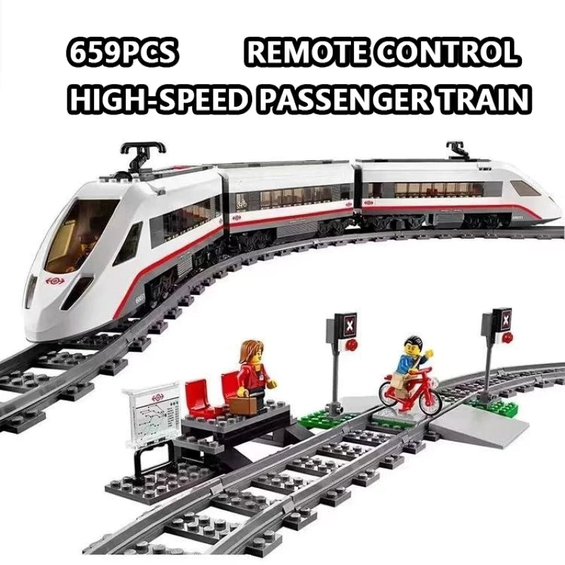 Remote Control High-speed Passenger Train 659Pcs CITY Building Blocks Children's Educational Toys