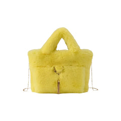 New Women's Faux Rabbit Fur Handbag Plush Shoulder Bag