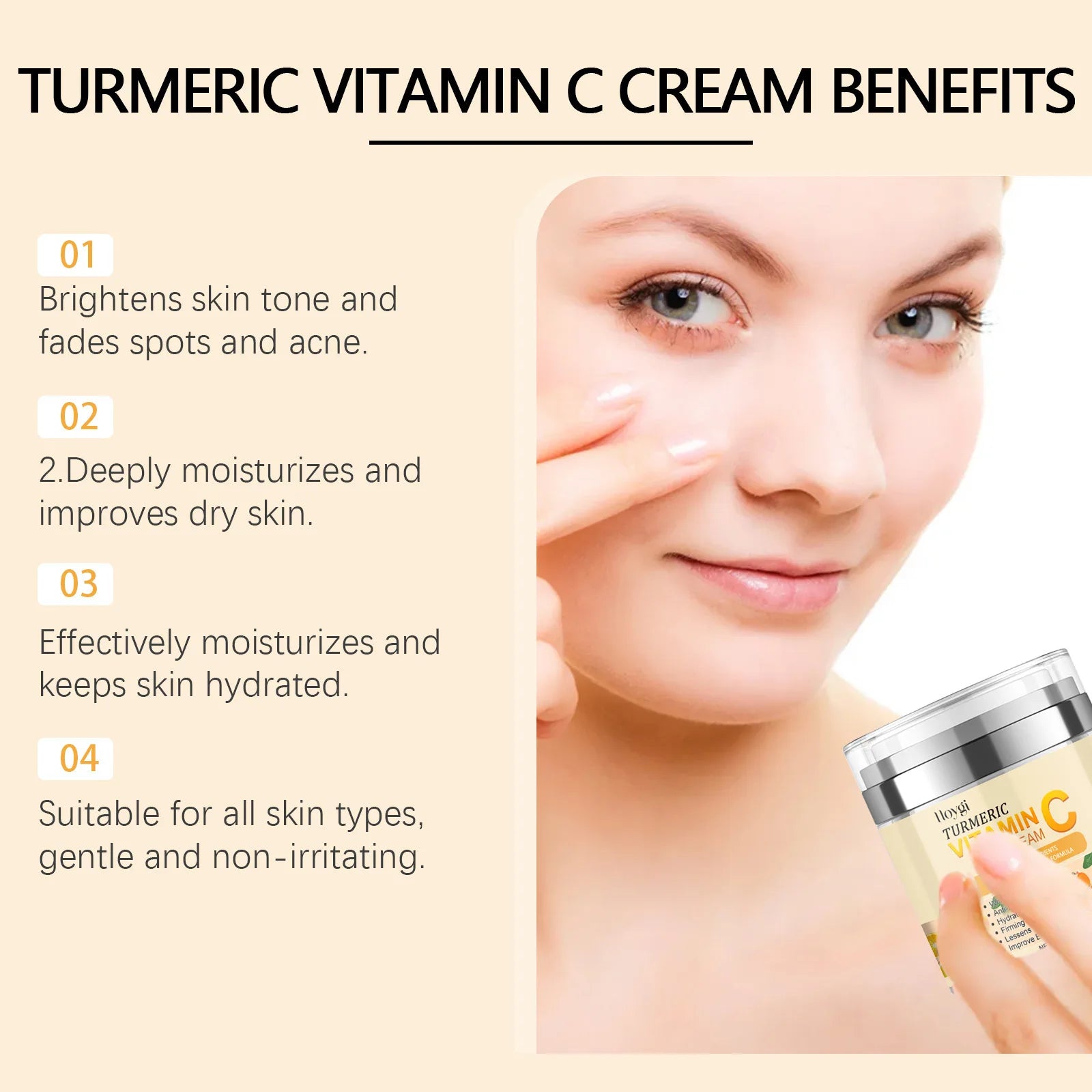 Oil Control Dark Spot Removal Anti Acne Deep Cleansing Shrink Pore Brightening Moisturizing Vitamin C Cream