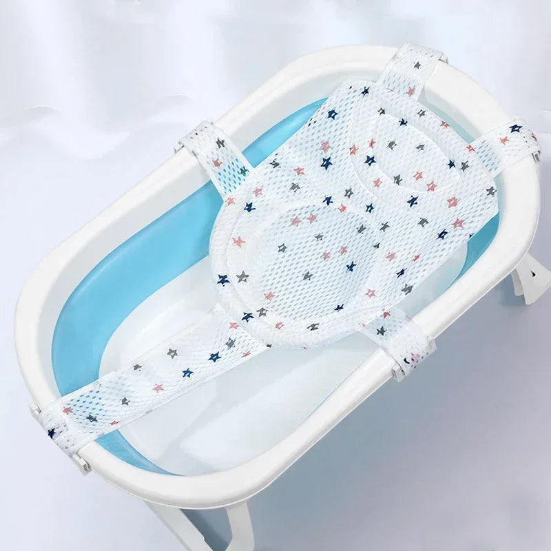 Newborn Adjustable Bathtub Pillow Seat Cushion Cross-shaped Anti-slip Baby Bath Net Mat