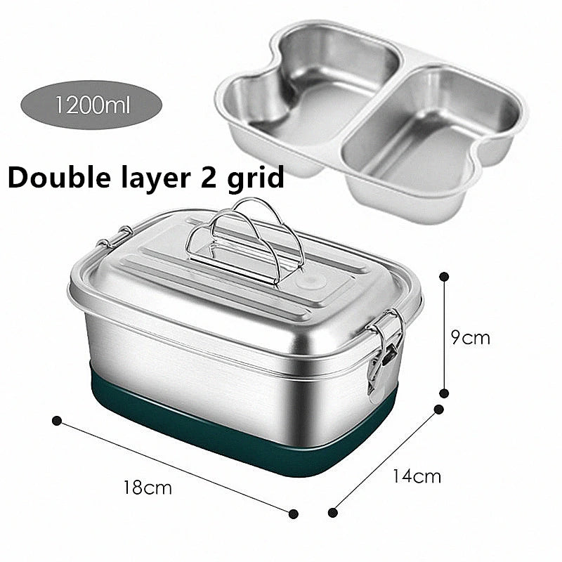 304 Stainless Steel Bento Lunch Box for Child Portable Grids Hermetic Food Storage Container Leakproof Picnic Thermal Boxes