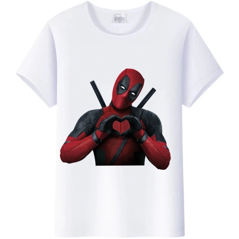 Fashion Tshirt Marvel Cartoon Deadpool Graphics  Tee Summer Top Short Sleeve