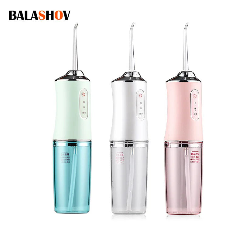 Oral Irrigator USB Rechargeable Water Flosser Cordless Portable Portable Dental Water Jet 220ML Tank Waterproof Teeth Cleaner