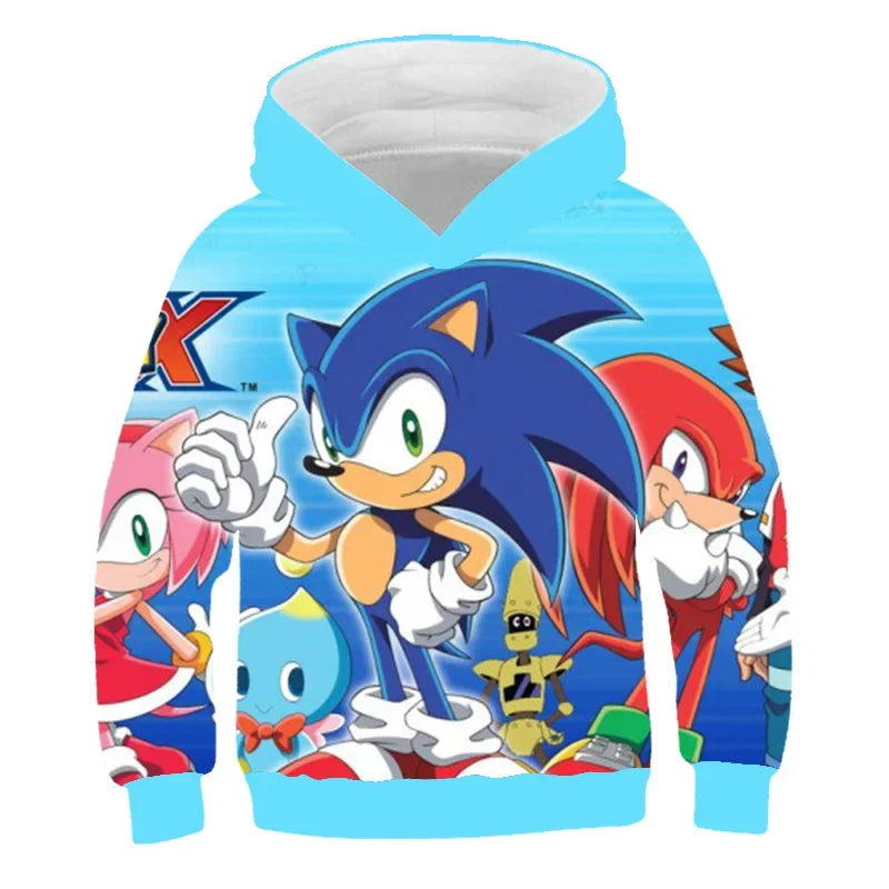 Fashion Sonic Hoodie For Kids Boys Girls Children Autumn Long Sleeve Printed Anime Sweatshirts Cool Tops Tees Men Women Clothing