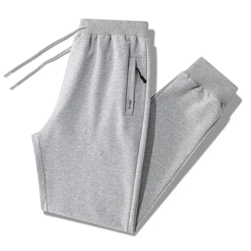 Spring Autumn Casual Versatile Sweatpants New Loose-fit Pocket Zip-up Elastic Straight-leg Pants Trendy Footwear