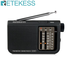 Retekess V117 Radio FM Portable Radios AM FM SW All Waves Radio Multiband Shortwave Full Band Radio Battery Operated