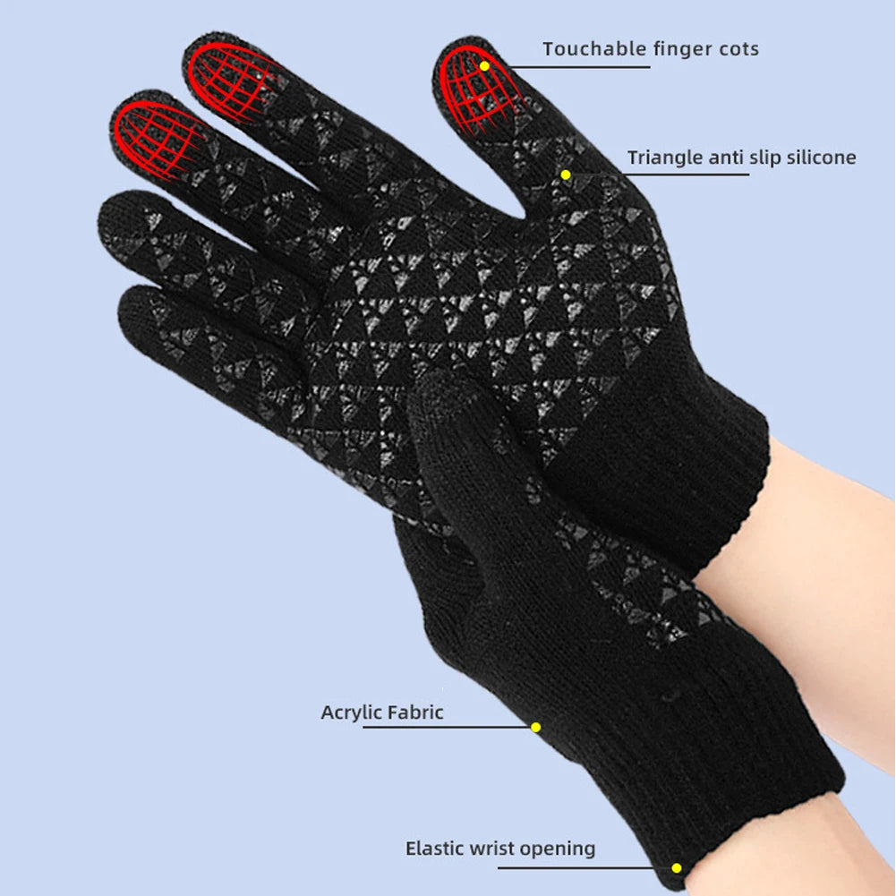 Electric Heated Gloves Winter Warm Gloves USB Touch Screen Gloves Motorcycle Snowboard Cycling Hand Warmer for Driving Skiing