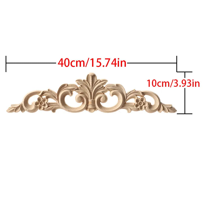 Wood Carving Natural Wood Appliques Door Furniture