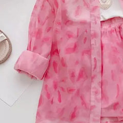 Jacket + Shorts Two-piece Set Children Girls Thin Section Children Clothing Set