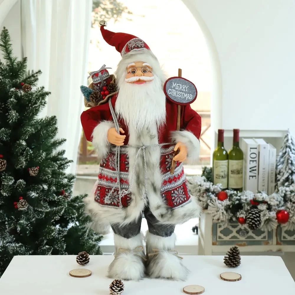 Big Santa Claus Doll 60cm Christmas Decorations New Year Home Room Decoration 2023 Christmas Tree Ornaments Kids Gift Navidad