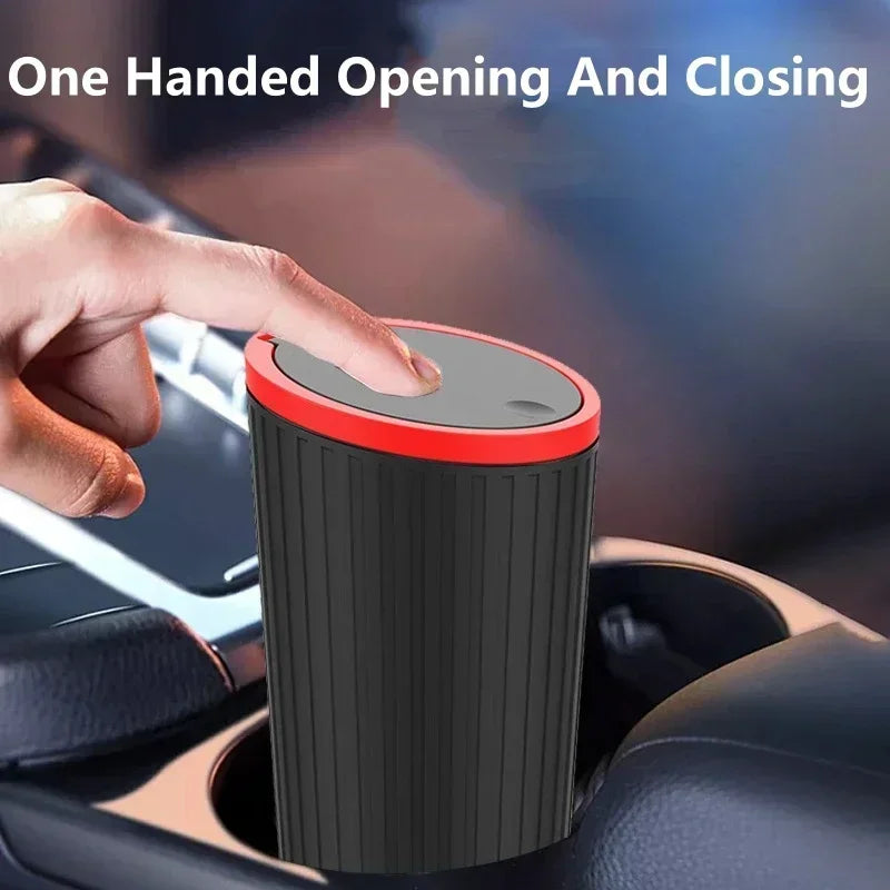 Car Trash Bin Can Mini Auto Dust Organizer Car Interior Rubbish Bag Garbage Container