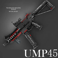 ump45 Block gun difficult assembly can fire bullets boy adult toy AWM puzzle MP7 weapon gun model