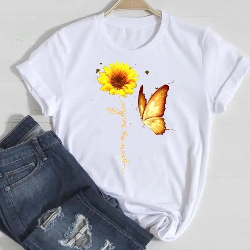 Printed Dress Blouse Women's T-shirt Graphic T Shirts  Women Clothing