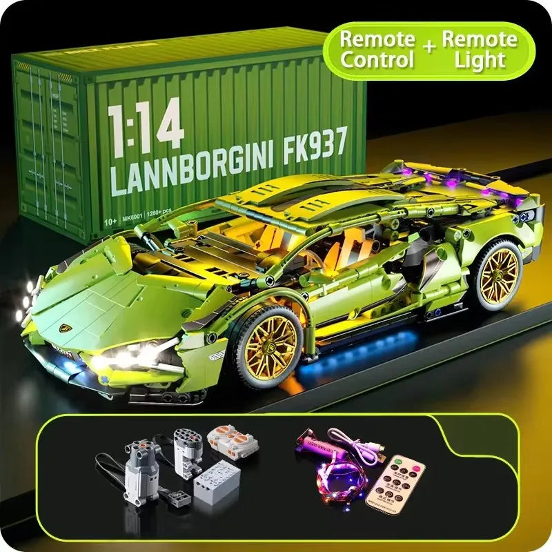 Technical Super Racing Car Building Blocks for Adults, Famous Sports Car Model Bricks