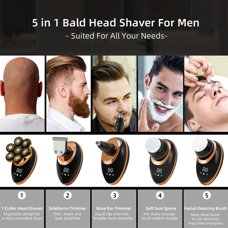 Men 7D Floating Men Electric Shaver Wet Dry Beard Hair Trimmer Electric Razor