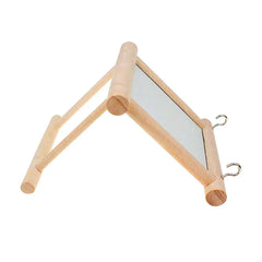 Bird Parrot Toy Supplies Wooden Cloud Ladder Climbing Jump Platform Ladder Pet Supplies With Mirror Stand Bird Rack