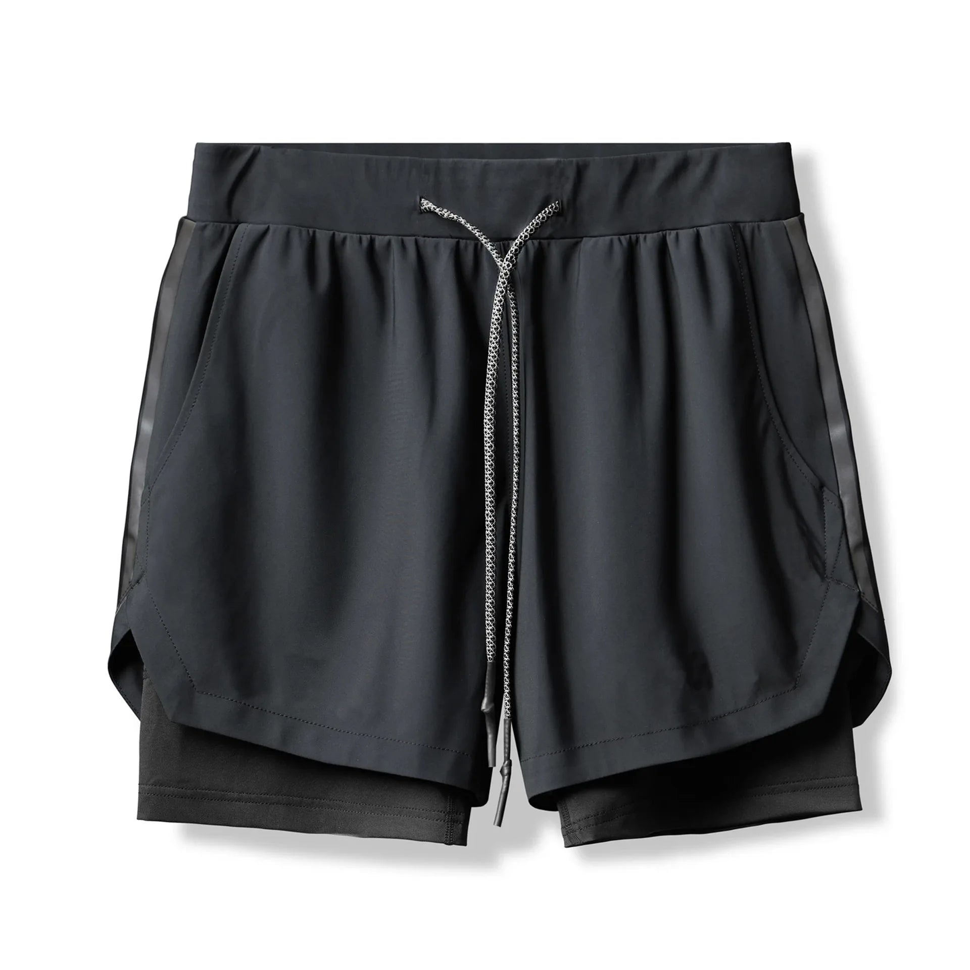 Double Layer Jogging Reflective Sports Shorts Men's Beach Quick-drying Pants