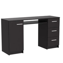 Modern Wood Desk Home Office Workstation with 3 Drawers 1 Door 1 Shelf 54" x 18" 30" H