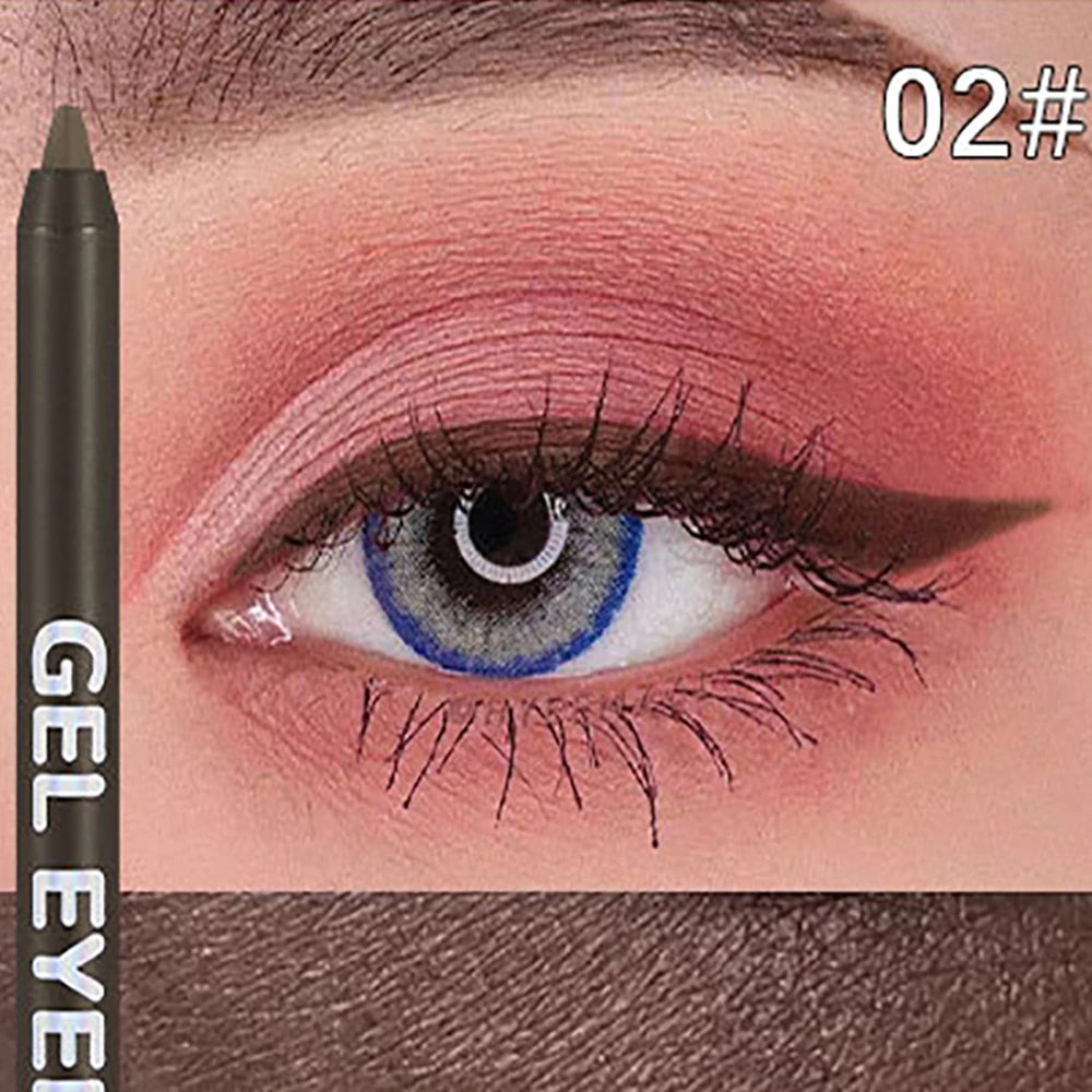 Gel Pencil Soft Easy to Wear Colorful White Yellow Blue Pink Pearl Gloss Eye Liner Pen