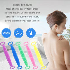 Body Scrubber Silicone Bath Brushes Shower Exfoliating Brush Belt Back Scrub Body Cleaner