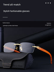 Glasses Retro Faux Wood Men's UV Protection Sunglasses