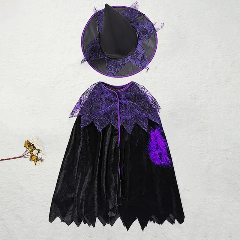 Halloween Girls Witch Dress Toddler Kids Bat Costume Infant Vampirina Dress Up Children Vampire Pumpkin Clothing  Carnival Party