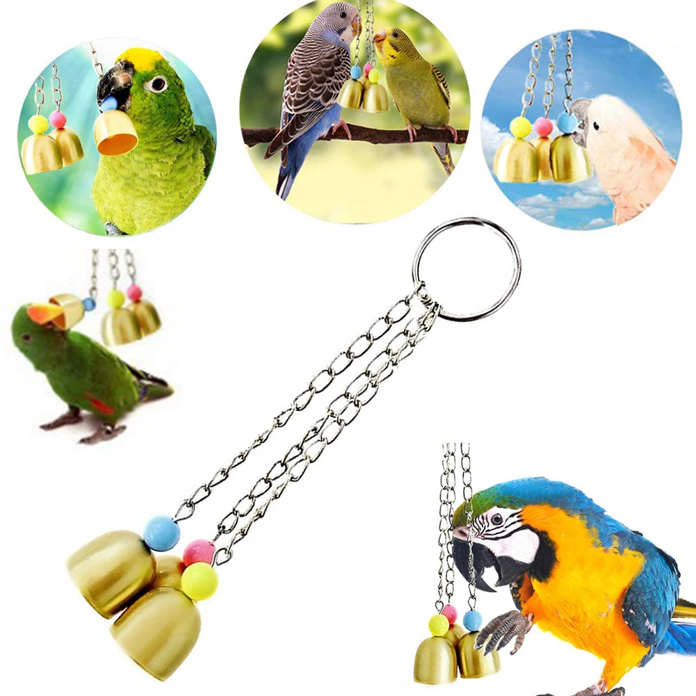 1pcs Pet Parrot Bell toys Colorful Hollow Rolling Bell Ball Bird Toy Parakeet Parrot Chew Cage Fun Toys Pet Bird Supplies