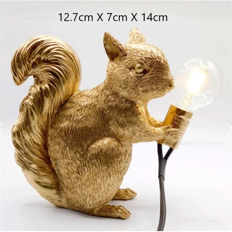 Nordic Italian Mini Squirrel Table Lamps New Creative Decorative Table Lamp