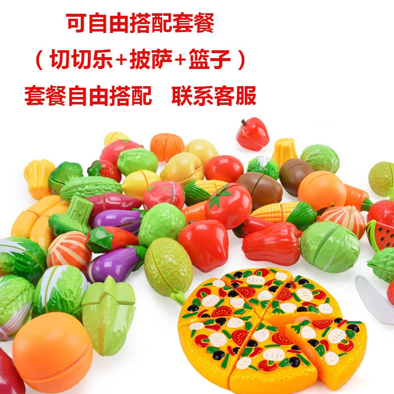 Cutting Fruits Vegetables Play Kids Kitchen DIY Cake Toy