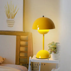 USB Rechargeable Mushroom Table Lamp Three Speed Adjustment Indoor Lighting Fixture Flower Bud Desk Lamps