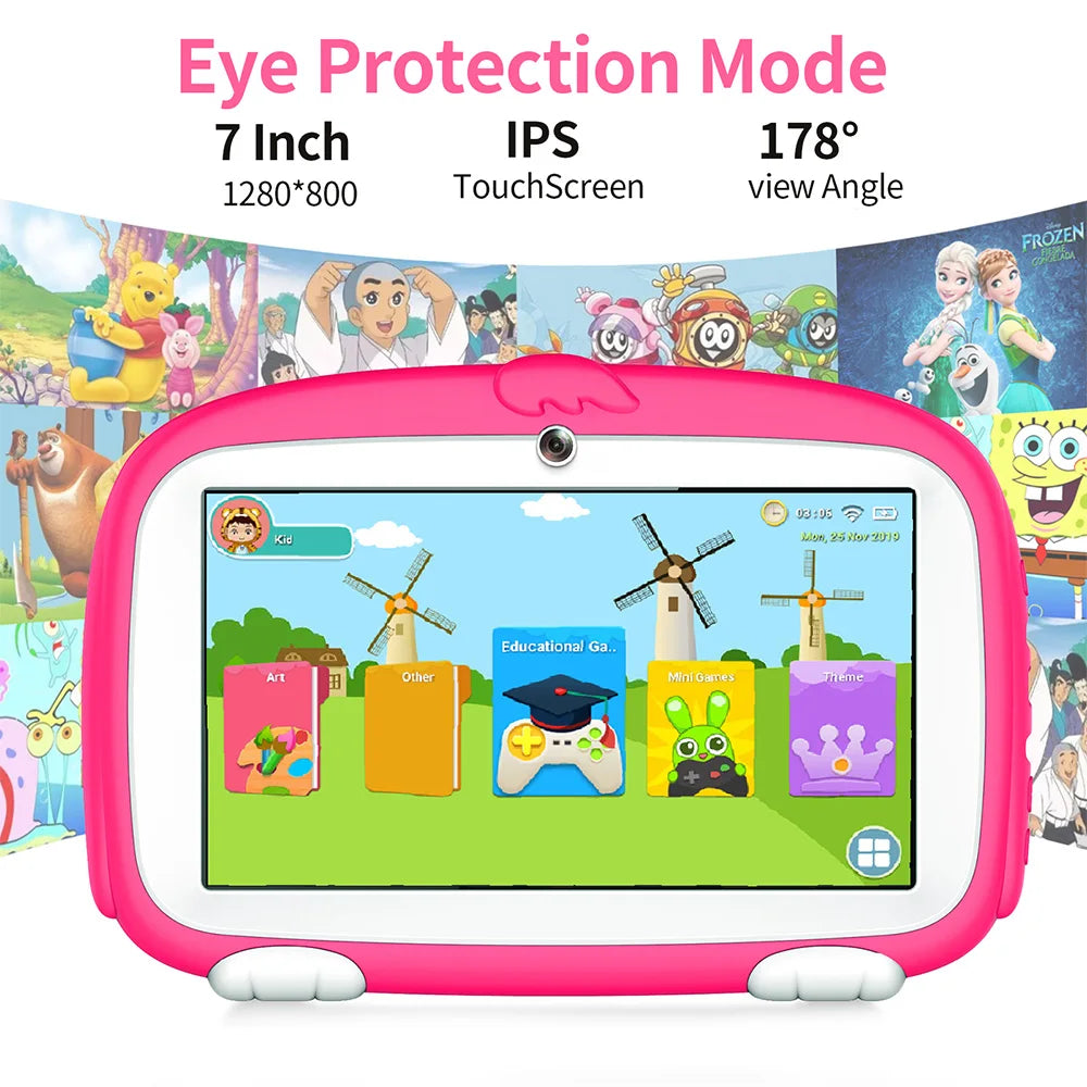 New WiFi Kids Tablets 7 Inch Google Learning Education Quad Core 4GB RAM 64GB ROM Cheap Simple Children's favorite Tablet Pc