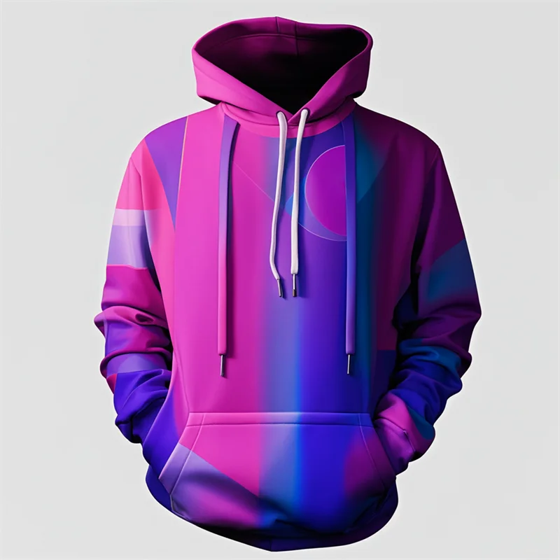 3D Printed Purple Hoodie Men's Y2k Casual Design Hooded Sport shirt Autumn Street Hip Hop Men's Clothing Tops