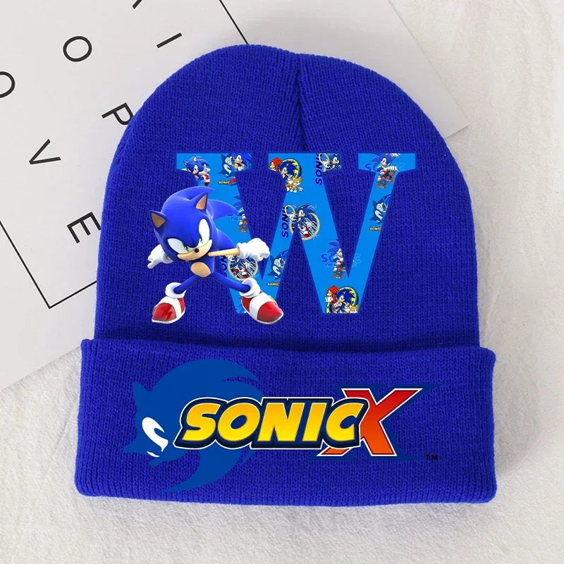 Sonics Children's Letter A-Z Knitted Hat Soft Warmth Boys Autumn Winter Kids Toddler Crochet Cap Outdoor Sport Cute Beanies Hats