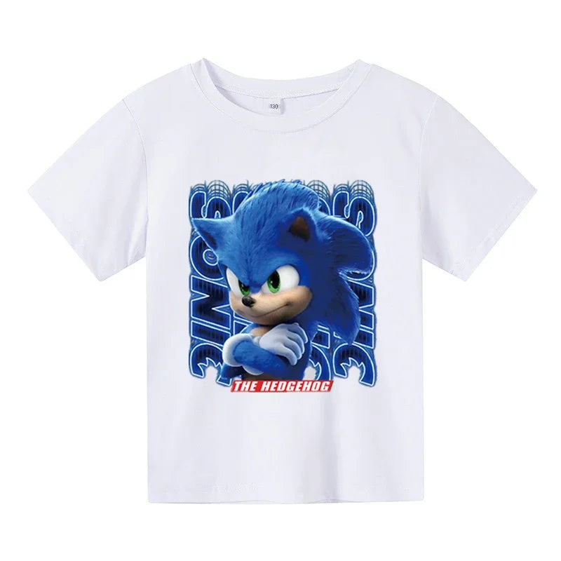 New Cartoon Cute Clothes Summer Kids Boys Sonic 2 T-shirt Printed short sleeve Baby Girls T-shirt Sonic Cotton Short Sleeve