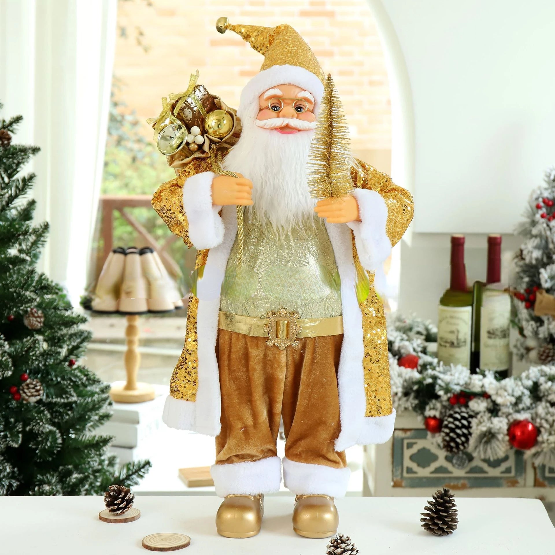 Big Santa Claus Doll 60cm Christmas Decorations New Year Home Room Decoration 2023 Christmas Tree Ornaments Kids Gift Navidad