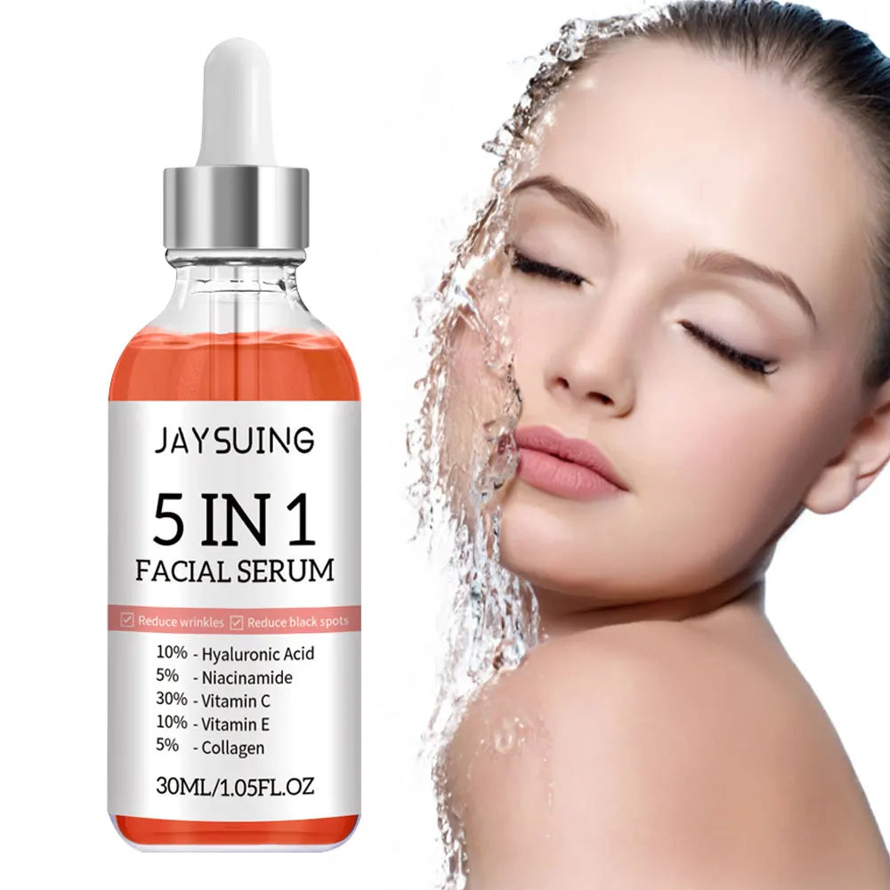 5 In 1 Moisturizing Facial Serum Brightening Liquid Essence Vitamin C Hyaluronic Acid Serum Beauty Skin Care